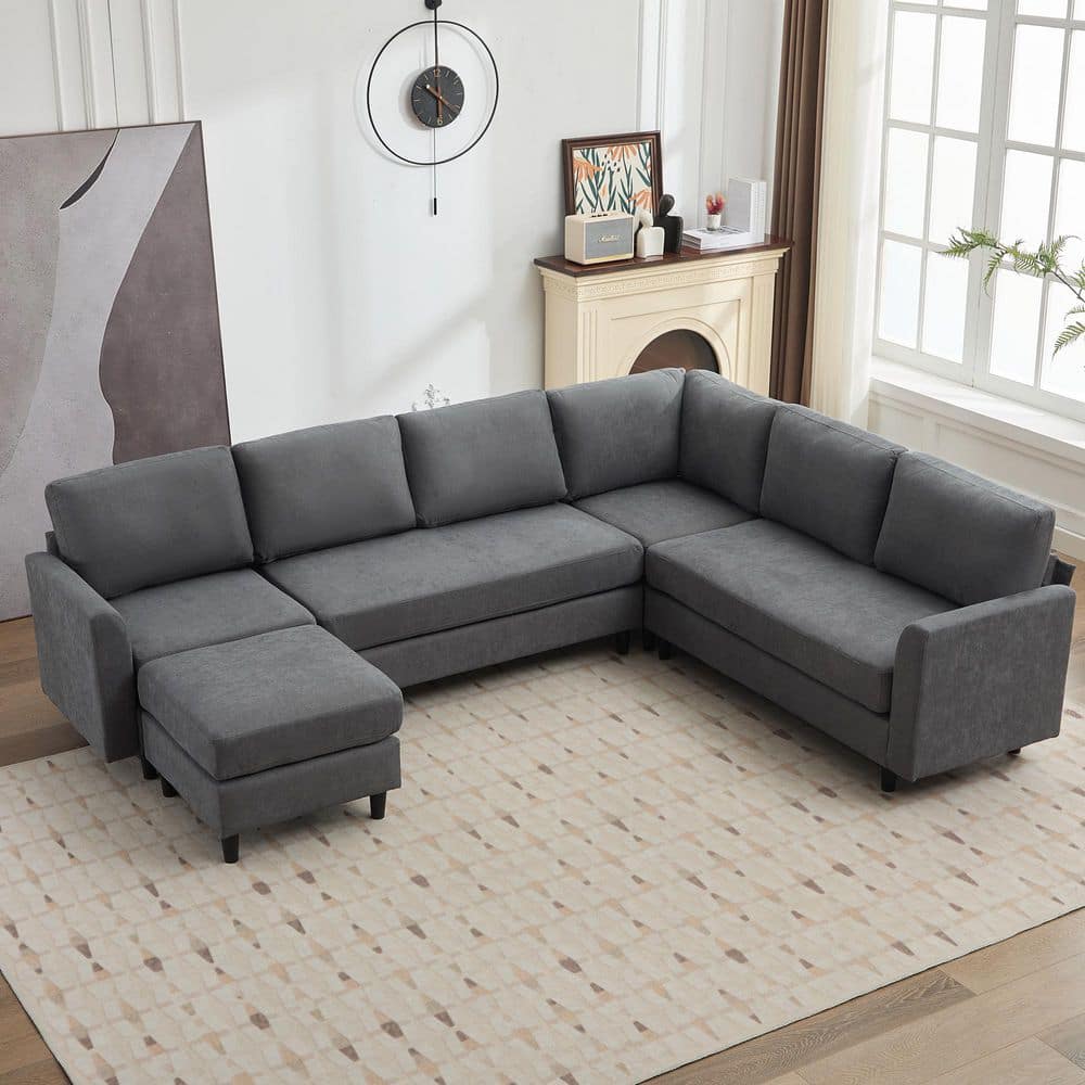 Jearey Venice 107.3 in. W x 83.5 in. D Dark Gray Modular Jearey Venice 107.3 in. W x 83.5 in. D Dark Gray Modular