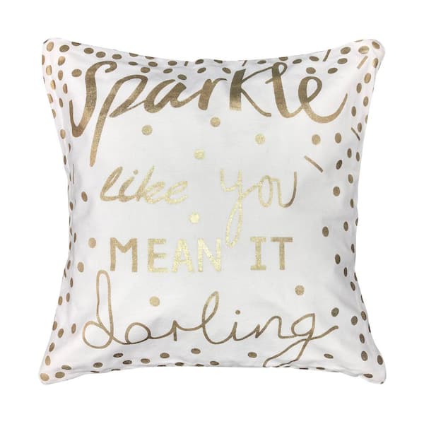 Safavieh Collection Gold Sparkle 18 Square Throw Pillow