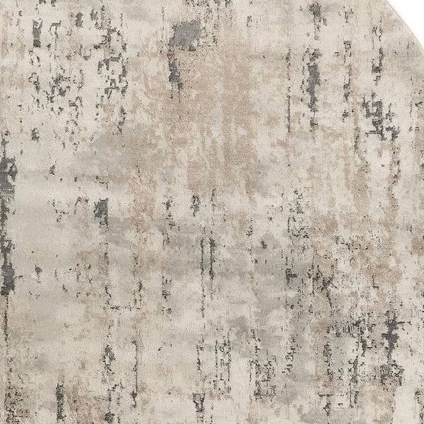 5' X 8' Beige and Gray Abstract Power Loom Area Rug