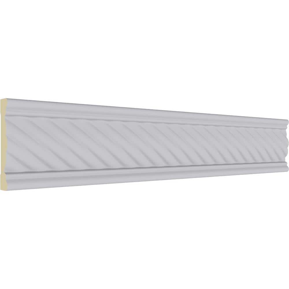 94.5" White Polyurethane Rope Crown Moulding