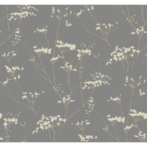 Silver Enchanted Unpasted Paper Wallpaper, Matte 27 in. by 27 ft.