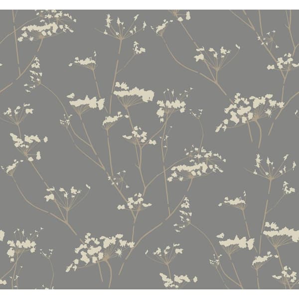 York Wallcoverings Silver Enchanted Unpasted Paper Wallpaper, Matte 27 in. by 27 ft.