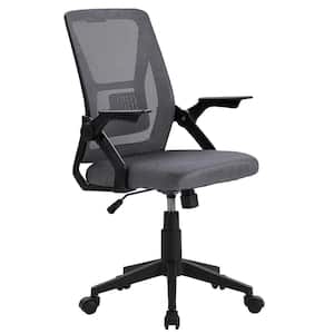 Fabric Swivel Ergonomic Office Task Chair with Adjustable Arms Mesh Lumbar Support for Computer Task Work, Gray