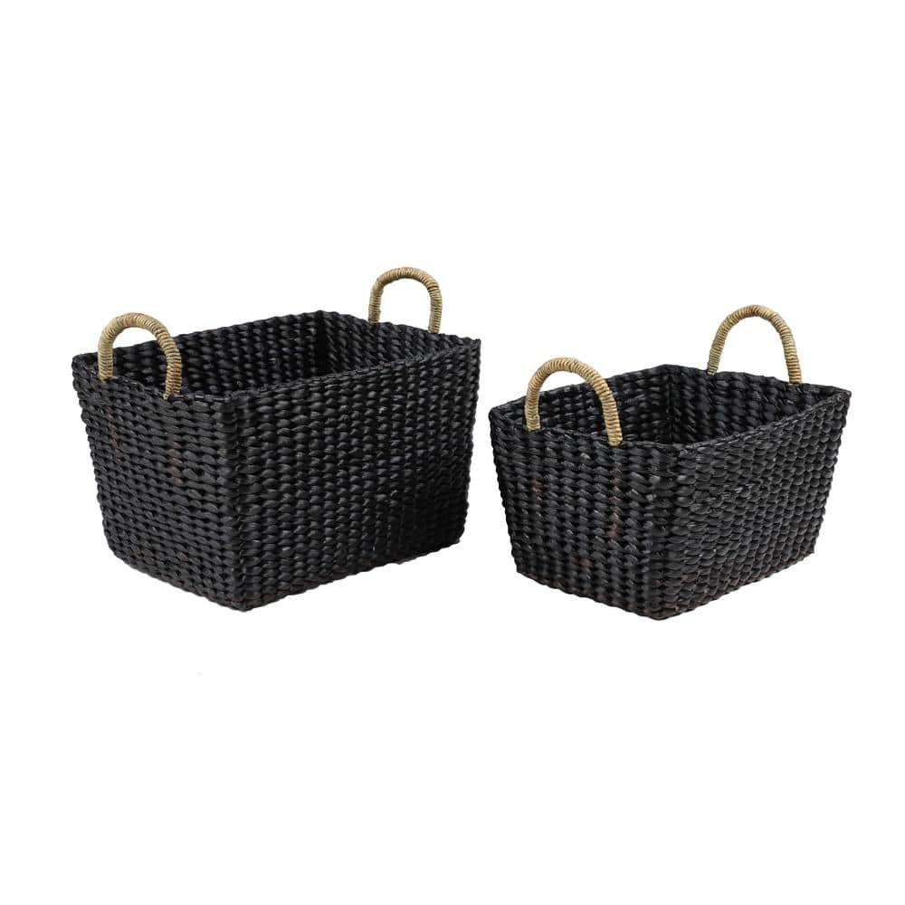 Rectangular Seagrass Storage Basket with Banana Leaf Handles