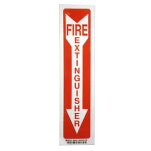 QTY X 5 118 x 54 MM FIRE EXTINGUISHER IN DOOR POCKET PRINTED STICKER 