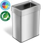 18 Gal. Rectangular Open Top Commercial Grade Stainless Steel Trash Can and Recycle Bin with Dual-Deodorizer