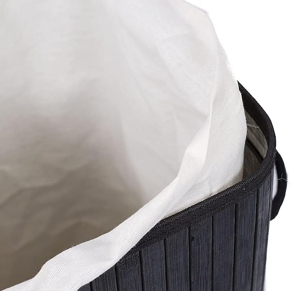 Simple Houseware Double Laundry Hamper with Lid and Removable Laundry Bags Black