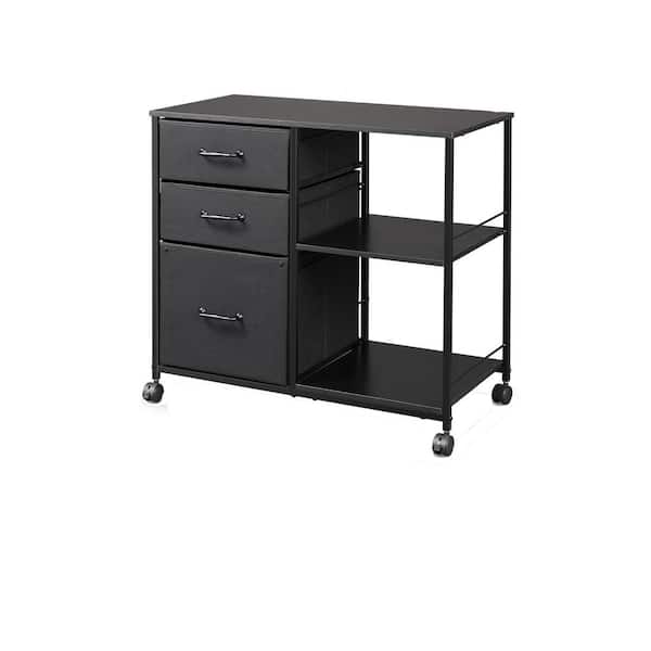  3 Drawer File Cabinets, Mobile Lateral Printer Stand with Open  Shelf, Rolling Filing Cabinet with Wheels Home Office Organization and  Storage (White) : Office Products