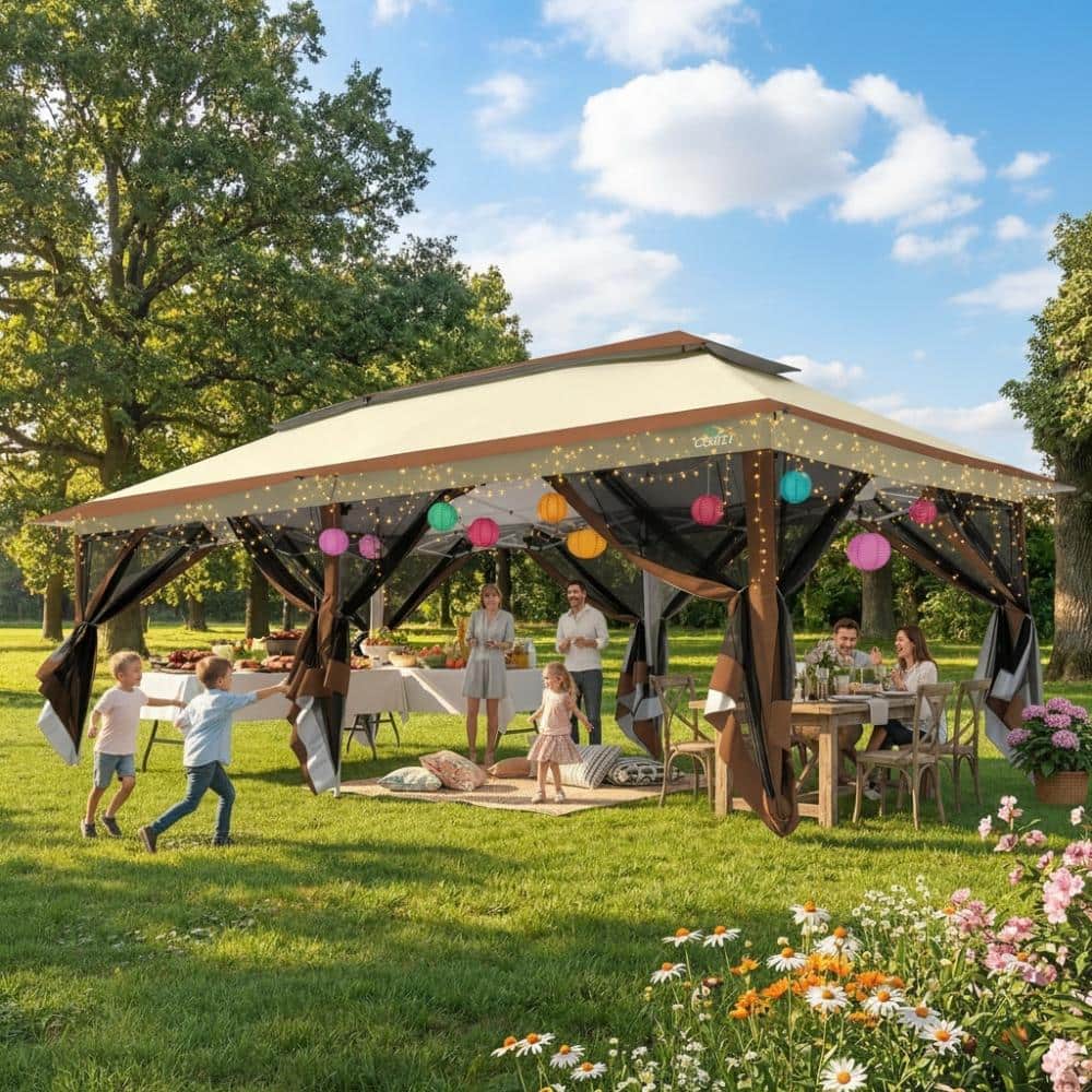 12x20 Pop Up Canopy Tent with Mosquito Netting,Outdoor Screened Gazebo price history on PriceWatchPro