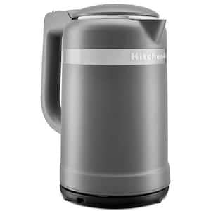 6.3-Cup Matte Charcoal Grey Electric Kettle with Dual Wall Insulation