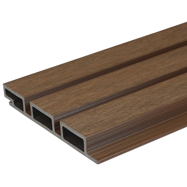 European Siding System 7.7 in. x 12 in. Composite Belgian Board Siding Sample Board in Brazilian Ipe