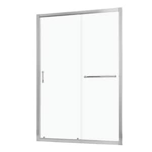72 in. x 60 in. Bypass Single Sliding Semi-Frameless Shower Door Enclosure Tub Door with Clear Glass in Chrome