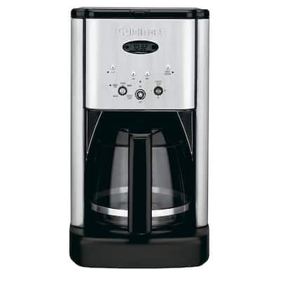 Brew Central 12-Cup Stainless Steel Drip Coffee Maker with Glass Carafe