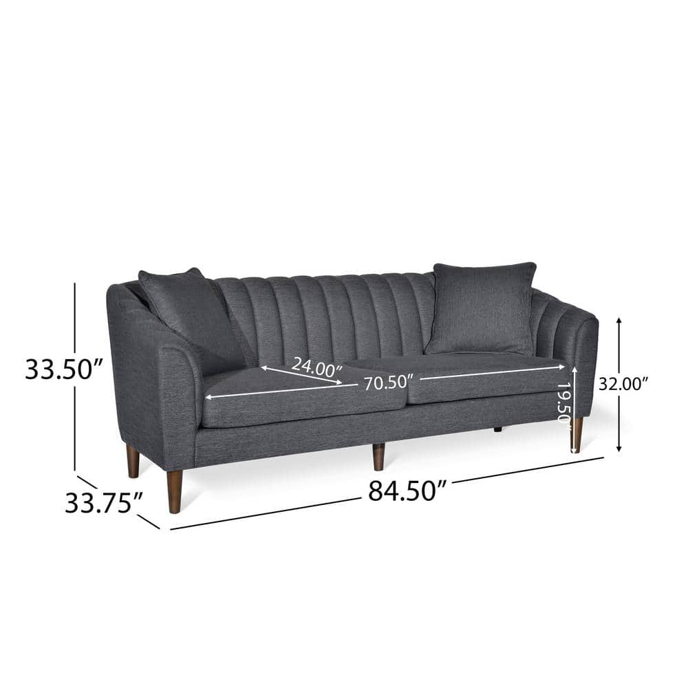 Elegant Blue Velvet 3-Seater Lawson Sofa with Tufted Tight Back
