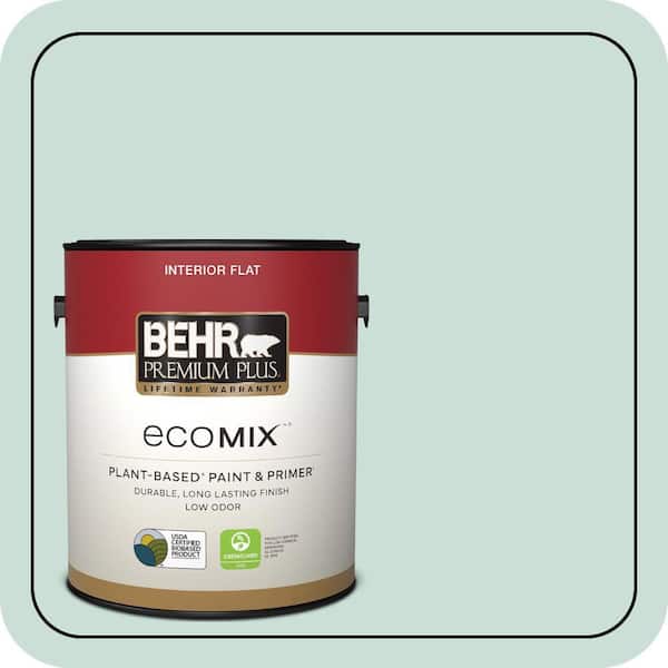 1 gal. #M430-2 Ice Rink Flat EcoMix Plant-Based Interior Paint & Primer