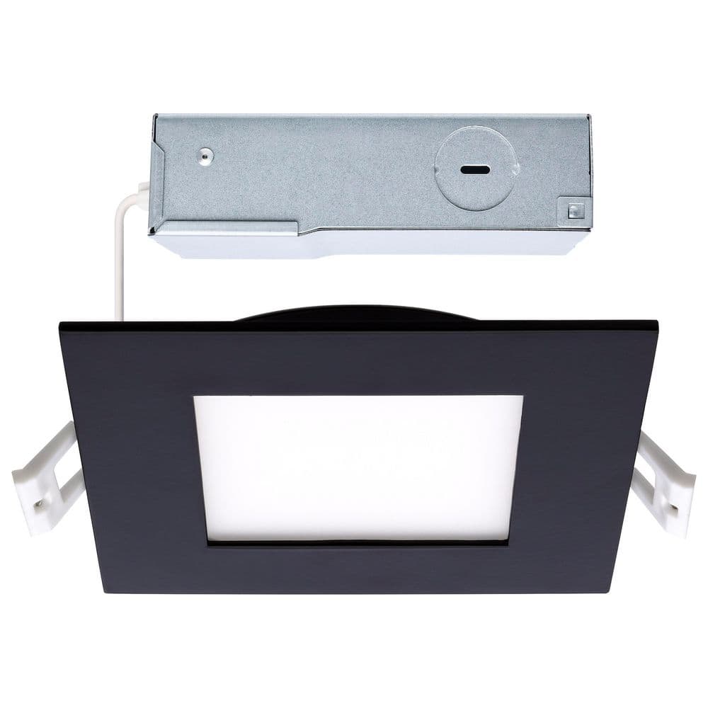 4 in. square Black Adjustable CCT Canless Direct Wire Dimmable Remote Driver Integrated LED Recessed Light Trim price history on PriceWatchPro