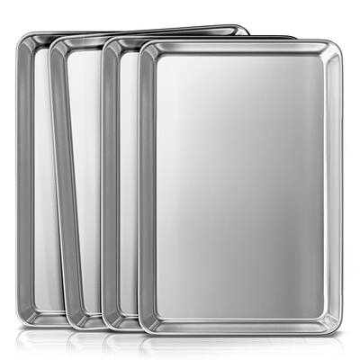  WEZVIX Large Baking Sheet Stainless Steel Cookie Sheet Half Sheet  Oven Tray Baking Pan Rectangle Size:19.6 x 13.5 x 1.2 inches, Rust Free &  Less Stick, Easy Clean & Dishwasher Safe