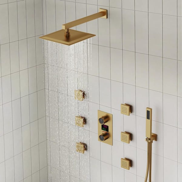 EVERSTEIN Double Handle 3-Spray 12 in. Wall Mount Shower Faucet