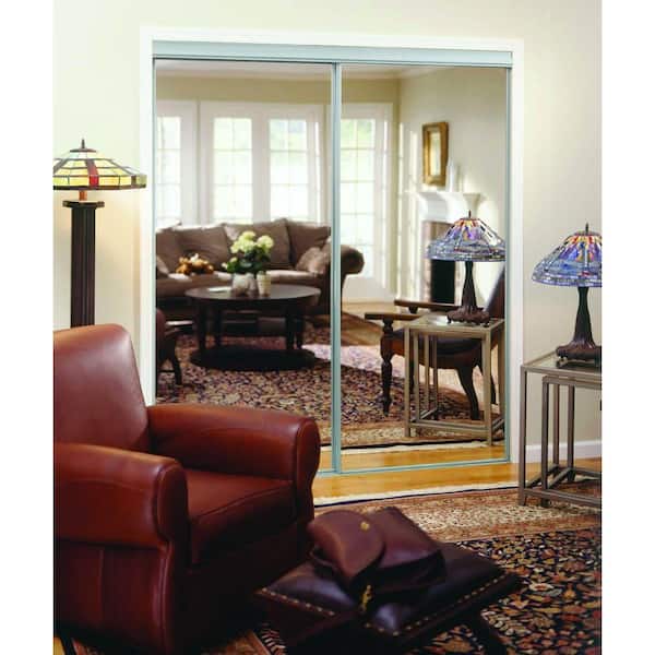 TRUporte 72 in. x 80 in. 120 Series Steel Silver Mirror Sliding