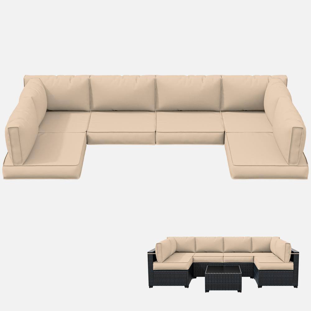 26 in. x 26 in. x 4 in. (14-Piece) Deep Seating Outdoor Lounge Chair Sectional Cushion Sand price history on PriceWatchPro