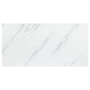 6 MIL x 12 in. W x 24 in. L Peel and Stick Flooring Tile, White Marble Waterproof Vinyl Tile Flooring (60 sq.ft./case)