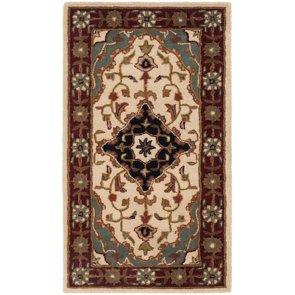 SAFAVIEH Heritage Ivory/Red 2 ft. x 4 ft. Border Area Rug