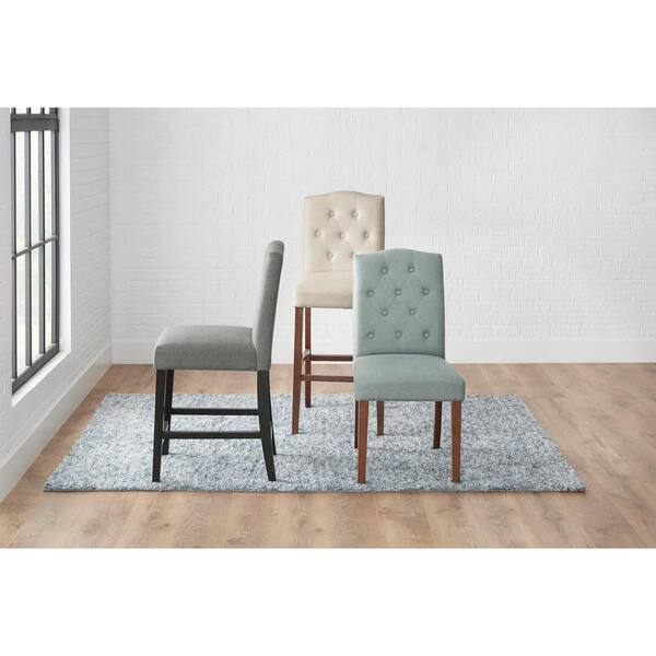 StyleWell Beckridge Biscuit Beige Upholstered Bar Stools with Tufted