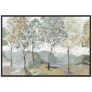 "Breezy Landscape Trees I" by Allison Pearce 1-Piece Floater Frame Canvas Transfer Nature Art Print 23 in. x 33 in.