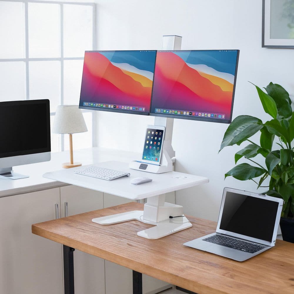 Electric Sit-Stand Desk Converter for 2 Monitors - rated 5 stars from 1 reviews