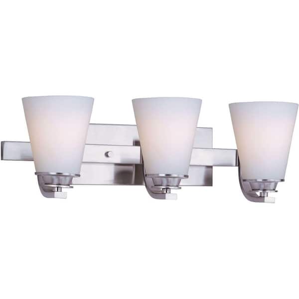 Maxim Lighting Conical 3-Light Satin Nickel Bath Vanity Light