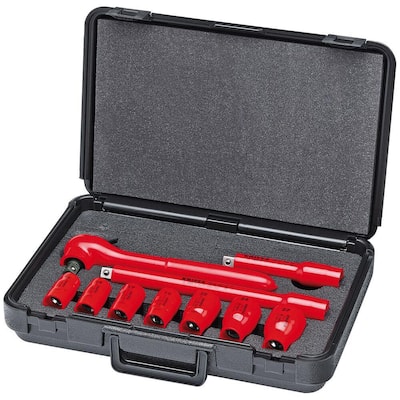 KNIPEX 13-Piece Electrician's 1000-Volt Insulated Tool Set in Tool Roll ...