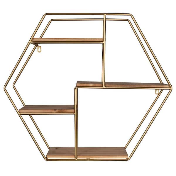 HomeRoots Victoria 5.75 in. D x 24.75 in. W x 22 in. H Wood Accent Decorative Wall Shelf
