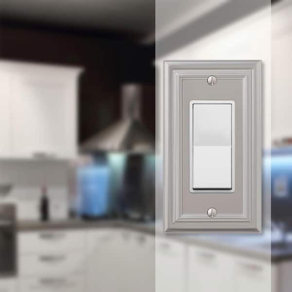 Continental 1 Gang Rocker Metal Wall Plate - Satin Nickel