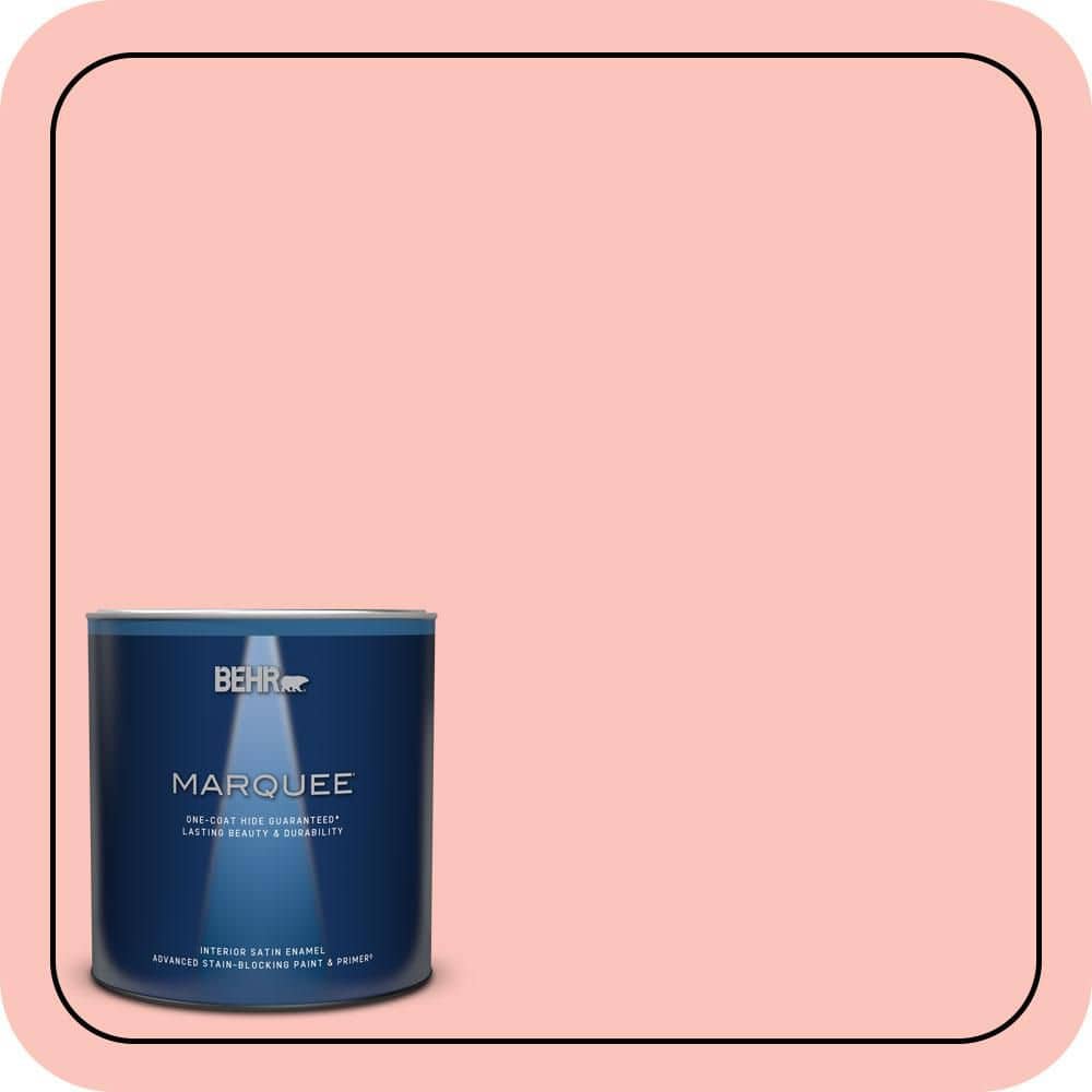 BEHR MARQUEE 1 qt. #170C-3 Coral Bells Satin Enamel Interior Paint ...