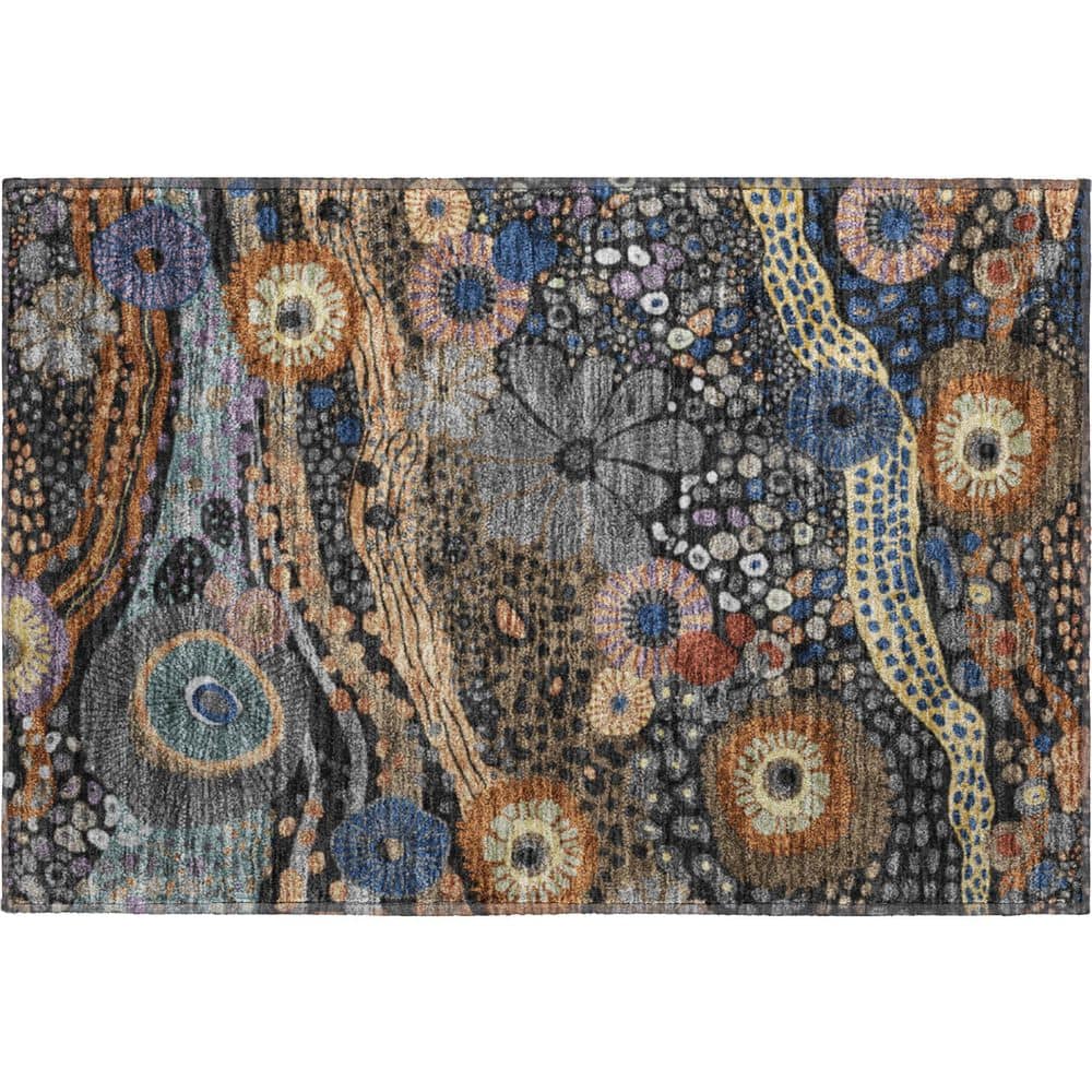 Mayfield Premium Machine Washable Abstract AMF2498 Black 3 ft. x 4 ft. Area Rug price history on PriceWatchPro