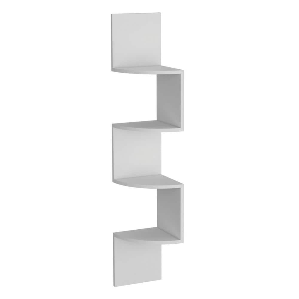 Wood Wall-Mounted Storage Shelf, Decorative Shelf White for Indoor ...