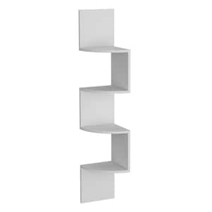 Wood Wall-Mounted Storage Shelf, Decorative Shelf White for Indoor Living Room, Bedroom 9.8 in. X 9.8 in.