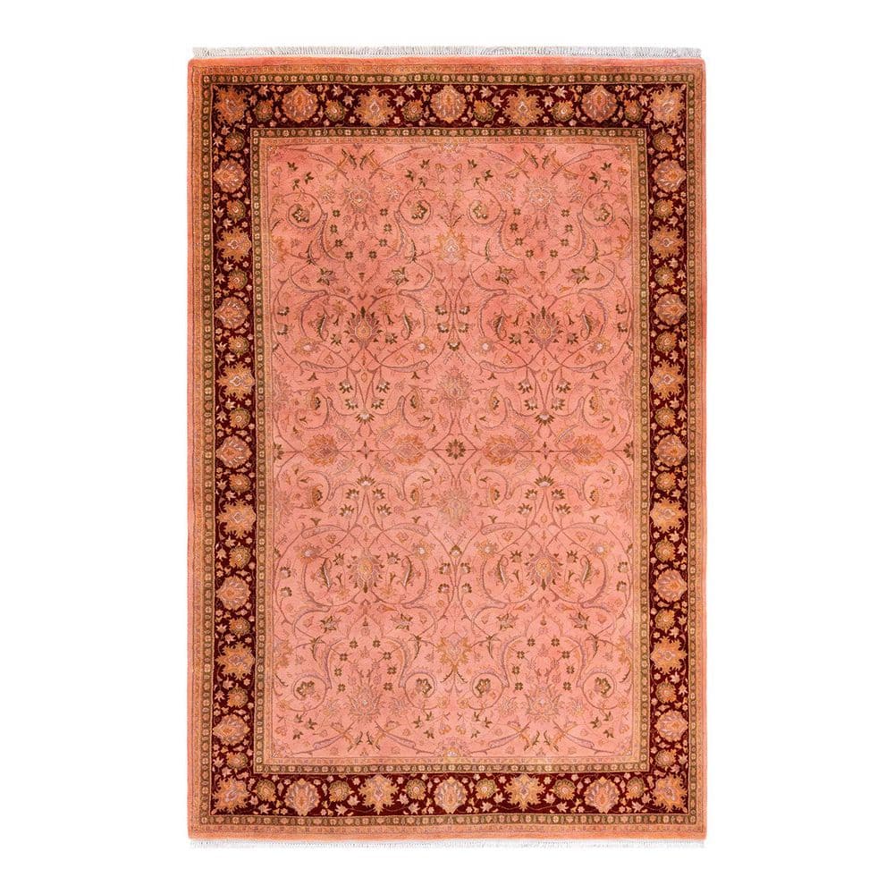 Chloe & Olivia Home Overdyed Pink 6 ft. x 9 ft. Solid Wool Indoor Area ...