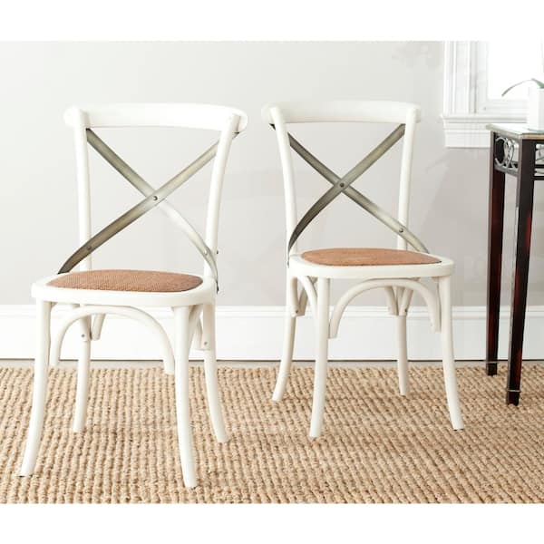 SAFAVIEH Eleanor Ivory X Back Side Chair (Set of 2)