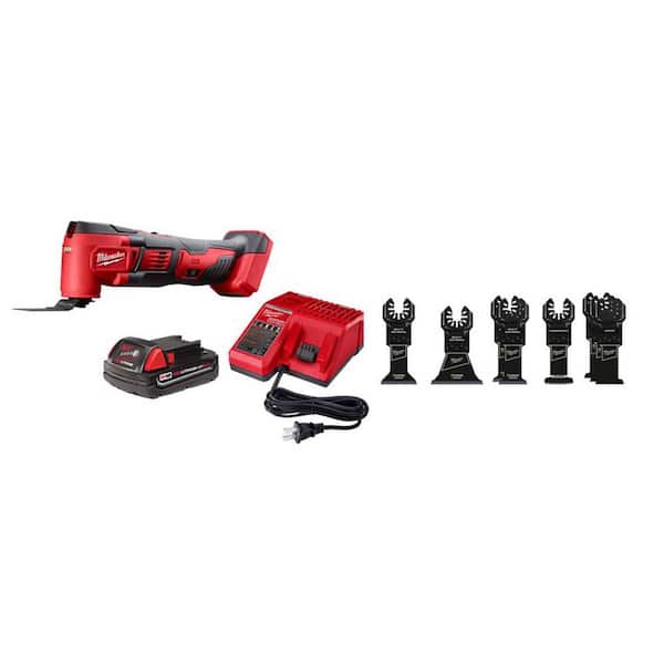 M18 18V Oscillating Multi-Tool Kit w/ 2Ah Battery, Charger with 8-Pc OMT Blade Kit