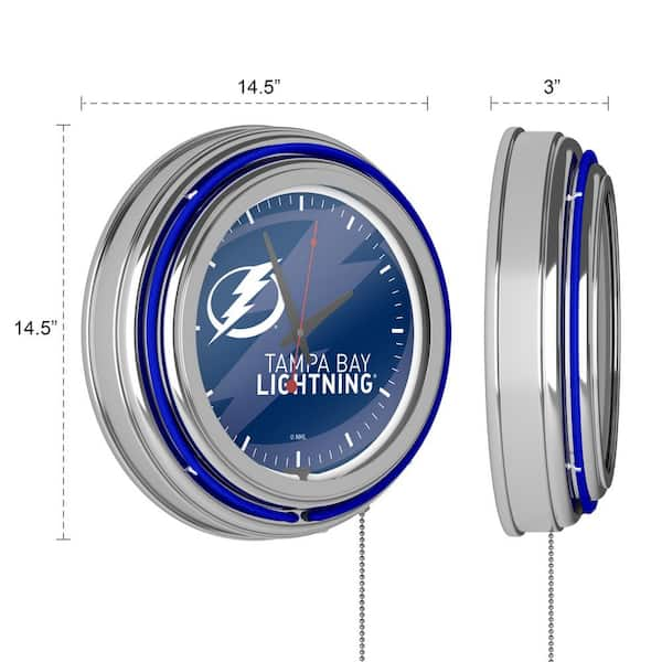 Tampa Bay Lightning Blue Watermark Lighted Analog Neon Clock