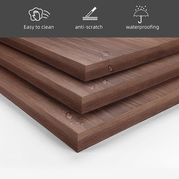 THE RIGHT PATH 31.5 in. Walnut color Round MDF Coffee Table