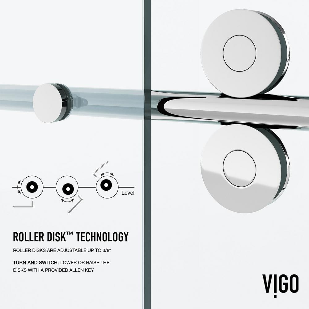 Elan Chrome Frameless Sliding Shower Door with Clear Glass