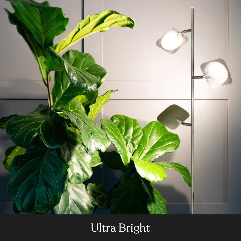 White Adjustable Multi-Head LED Floor Lamp with 3-Way Switch