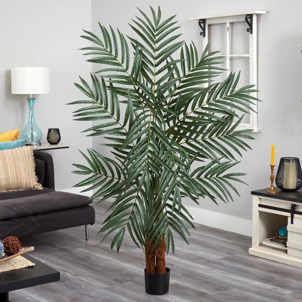 5' Green Plastic Potted Palm Tree