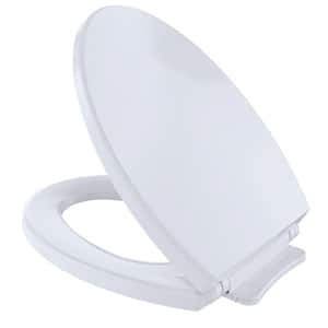 SoftClose Elongated Closed Front Toilet Seat in Cotton White