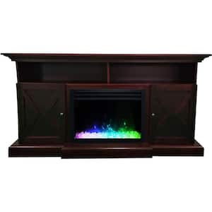 Summit 63 in. Farmhouse Freestanding Electric Fireplace in Mahogany