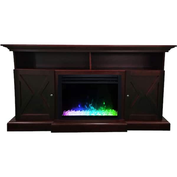 Cambridge Summit 63 in. Farmhouse Freestanding Electric Fireplace in Mahogany