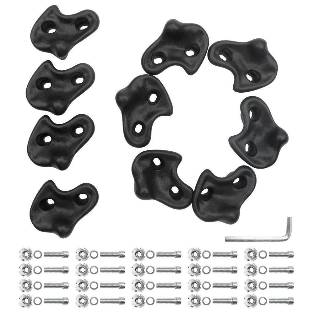 10-Pack Extra Large Black Rock Climbing Holds for Kids and Adults with Mounting Hardware Safety handle price history on PriceWatchPro