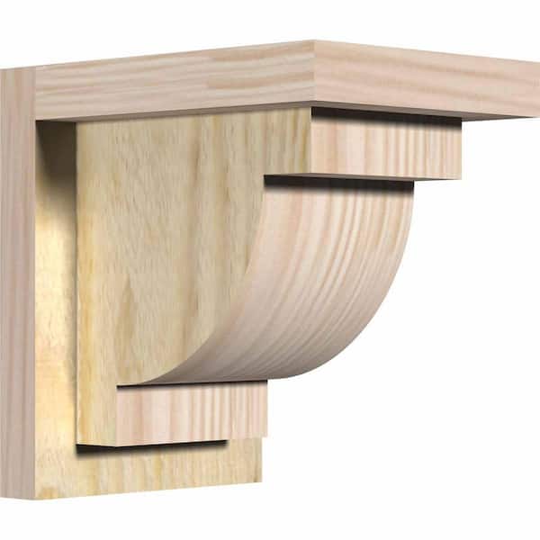 Ekena Millwork 6 in. x 8 in. x 8 in. Douglas Fir Alpine Rough Sawn Corbel with Backplate